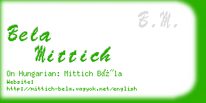 bela mittich business card